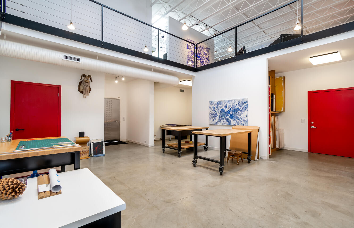 downstairs